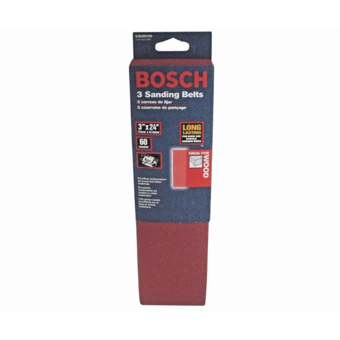 BOSCH HAR9374 SANDING BELTS - 3"X24" - 60 COARSE - SB5R060
