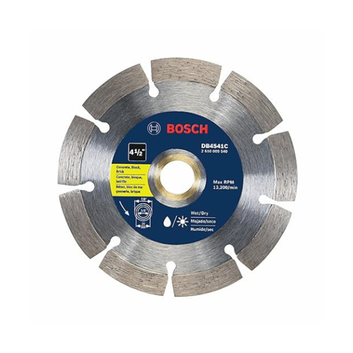 BOSCH HAR9362 PREMIUM SEGMENTED DIAMOND BLADE 4 1/2" FOR CONCRETE, BLOCK AND BRICK DB4541C