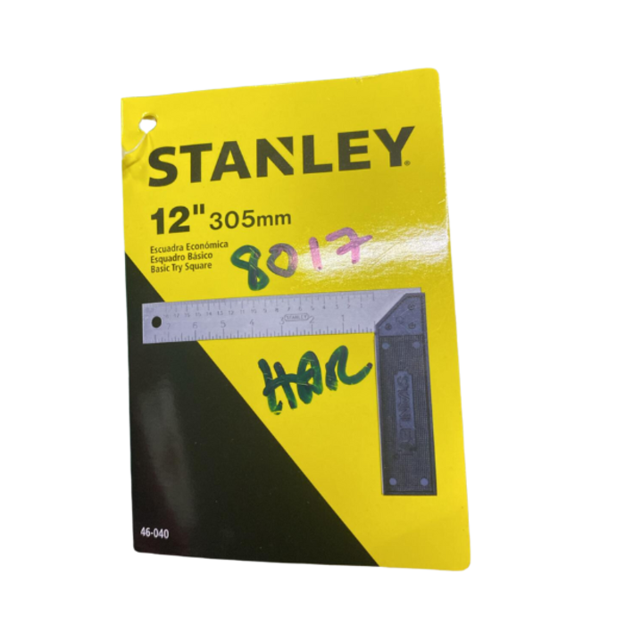 STANLEY HAR8017 12'' BASIC TRY SQUARE 305MM 46-040