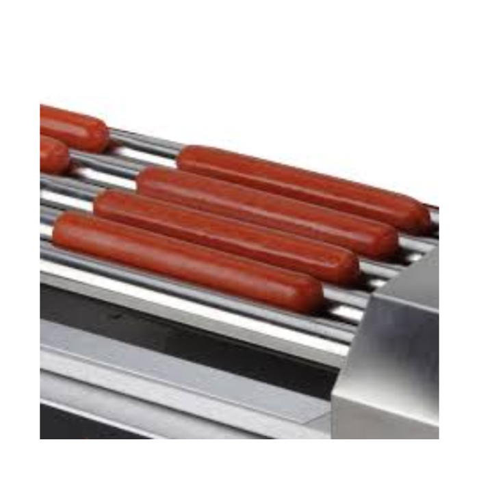 IRON CAPTAIN IND5597 HOT DOG MACHINE IR-HG7A S/S, TEMPERED GLASS, 7 ROLLERS, SLIDING DC