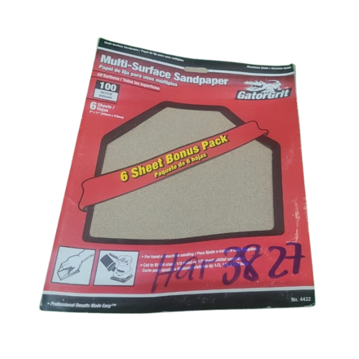 GATOR HAR3827 PAPER/SAND#100 GRITS 9 X11---WNR