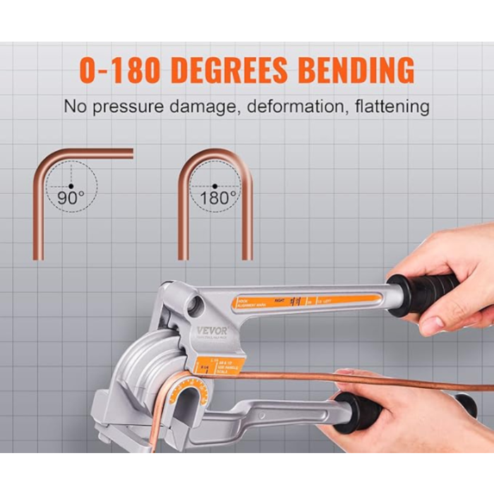 VEVOR HAR9480 PIPE TUBE BENDER 1/4", 3/8" 1/2" OD 3 IN 1 MANUAL 1151319
