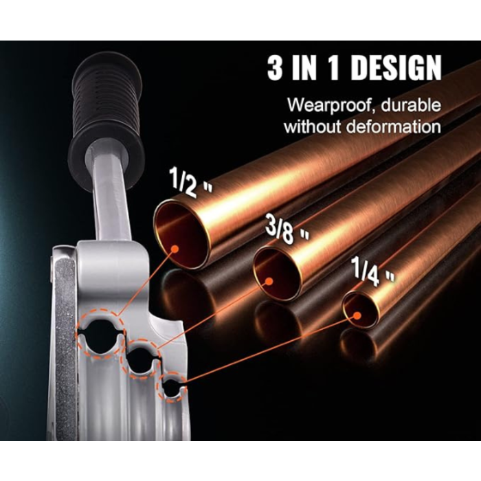 VEVOR HAR9480 PIPE TUBE BENDER 1/4", 3/8" 1/2" OD 3 IN 1 MANUAL 1151319