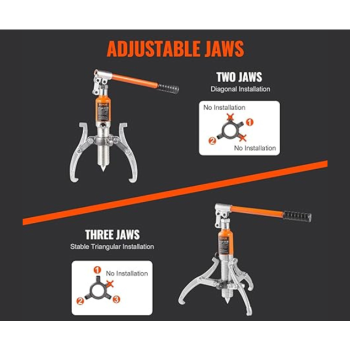 VEVOR IND5880//VEVOR HYDRAULIC GEAR PULLER, 5 TON MAX CAPACITY. WHEEL BEARING PULLING SEPARATOR
