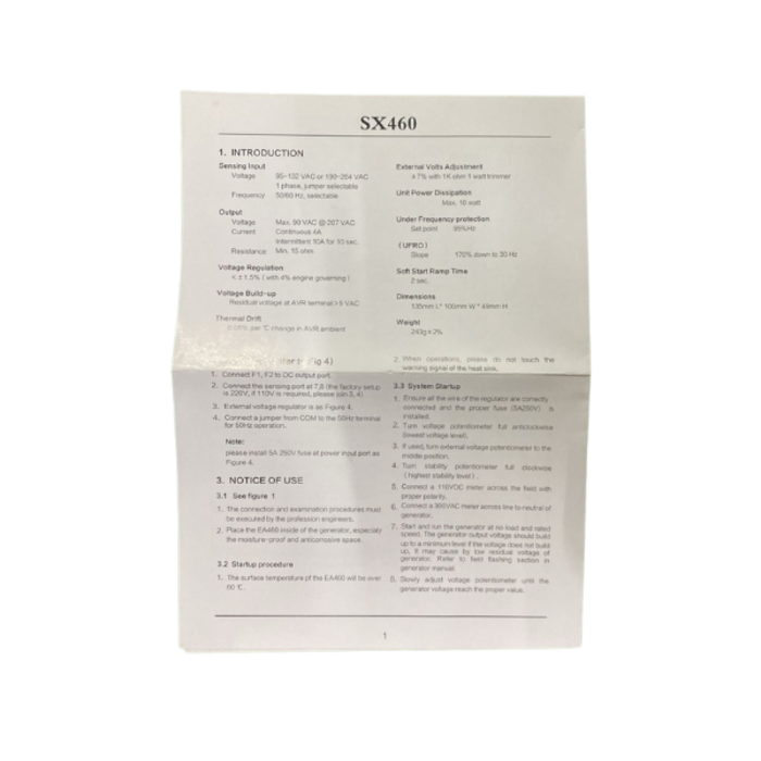 VEH23277 SX460 GENERATOR AVR