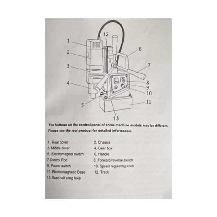 VEVOR IND5897/VEVOR MAGNETIC DRILL PRESS 110V 1550W 2'' BORING 500RPM#13000N-D8860