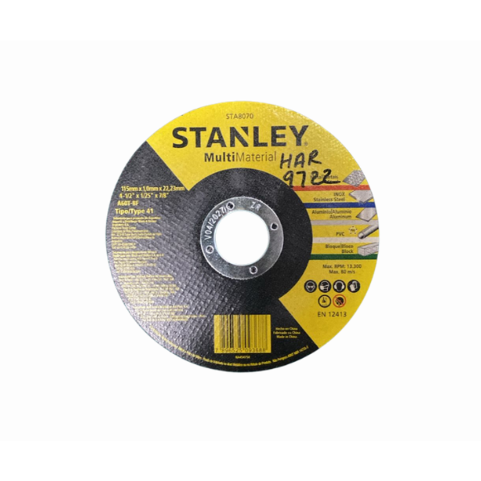 STANLEY HAR9722/  CUTTING DISC 4 1/2'' X 1.0 X 7/8 #STA8070