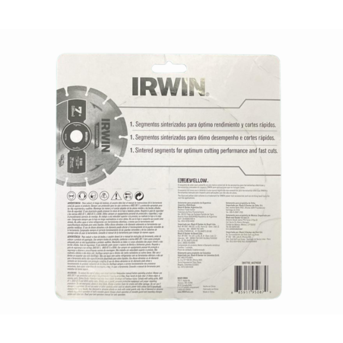IRWIN TOOLS HAR9704/ DIAMOND BLADE SEGMENTED 7X7/8 /PT#IW47702