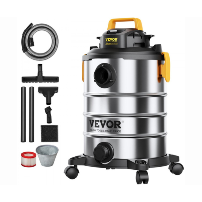 VEVOR IND5907/ VEVOR STAINLESS STEEL WET DRY SHOP VACUUM, 8 GALLON 6 PEAK HP