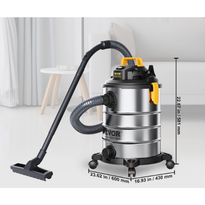 VEVOR IND5907/ VEVOR STAINLESS STEEL WET DRY SHOP VACUUM, 8 GALLON 6 PEAK HP