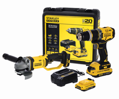 STANLEY IND5915/ 20V ANGLE GRINDER & DRILL COMBOKIT SBD715 SBG700 TSTAK