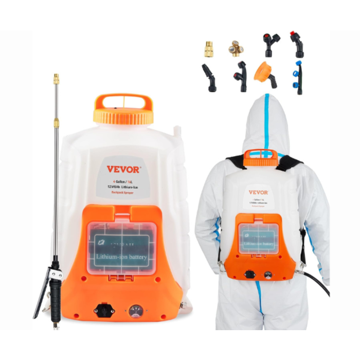 VEVOR IND5909/ VEVOR  BATTERY POWERED BACKPACK SPRAYER 4 GALTANK 0-90 PSI 12V-8AMP