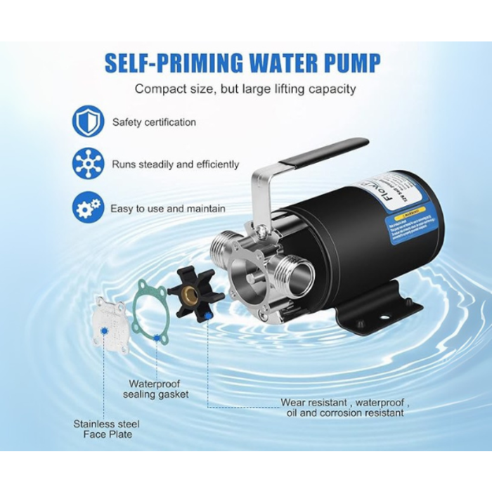 FLOWPAC IND5884//FLOWPAC 12V WATER PUMP 1/10 HP 330 GPH