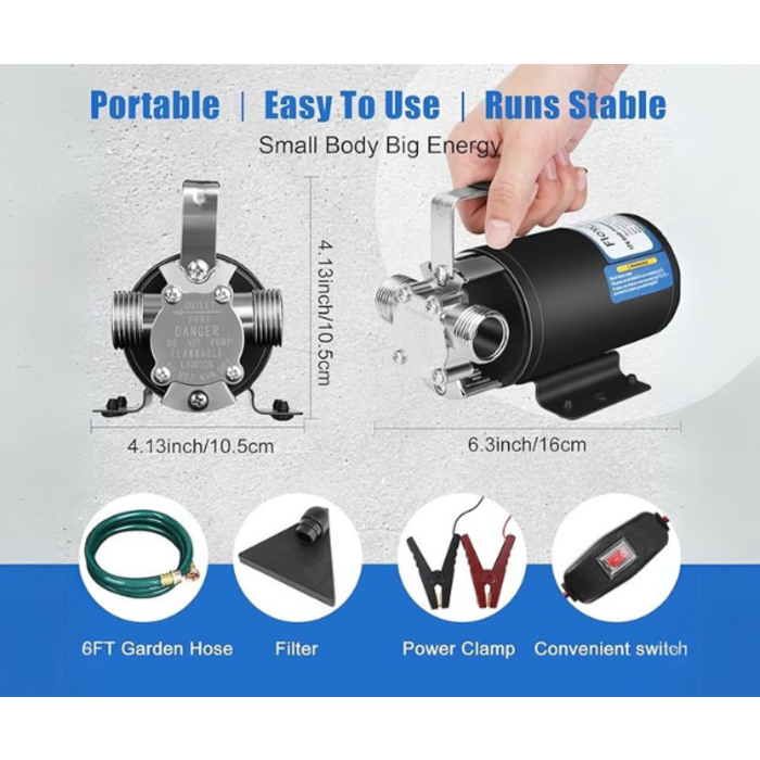 FLOWPAC IND5884//FLOWPAC 12V WATER PUMP 1/10 HP 330 GPH