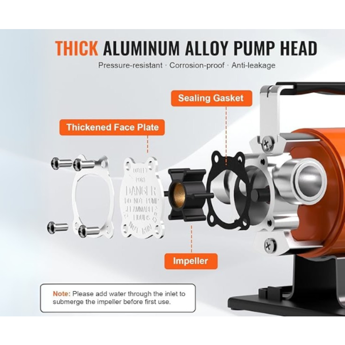 VEVOR IND5885//VEVOR WATER TRANSFER PUMP 12V #ZX50012  1/10HP 13AMP