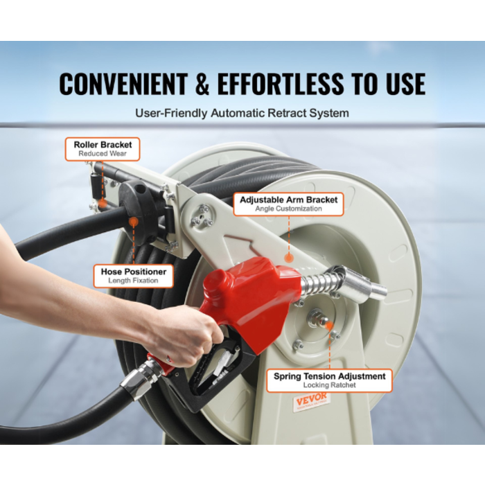 VEVOR IND5887//VEVOR FUEL HOSE REEL, 3/4" x 50' 300PSI