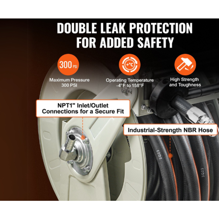 VEVOR IND5887//VEVOR FUEL HOSE REEL, 3/4" x 50' 300PSI