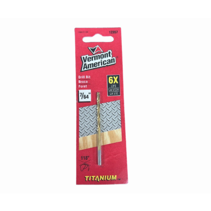 HAR1216 BIT-DRILL 7/64" TITANIUM 12357