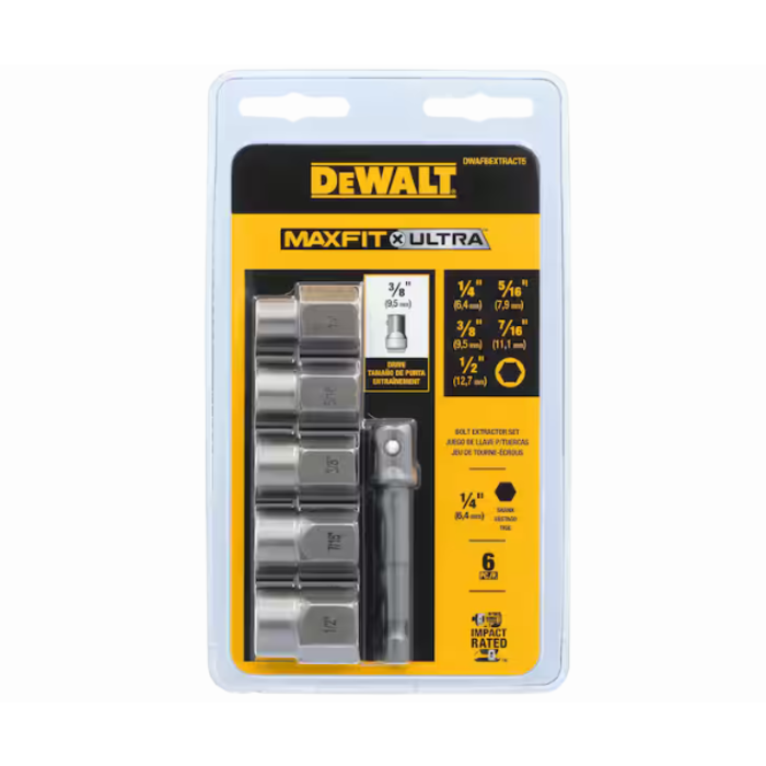 DEWALT HAR9637// 5PC BOLT EXTRACTOR SET // PT#DWAFBEXTRACT5