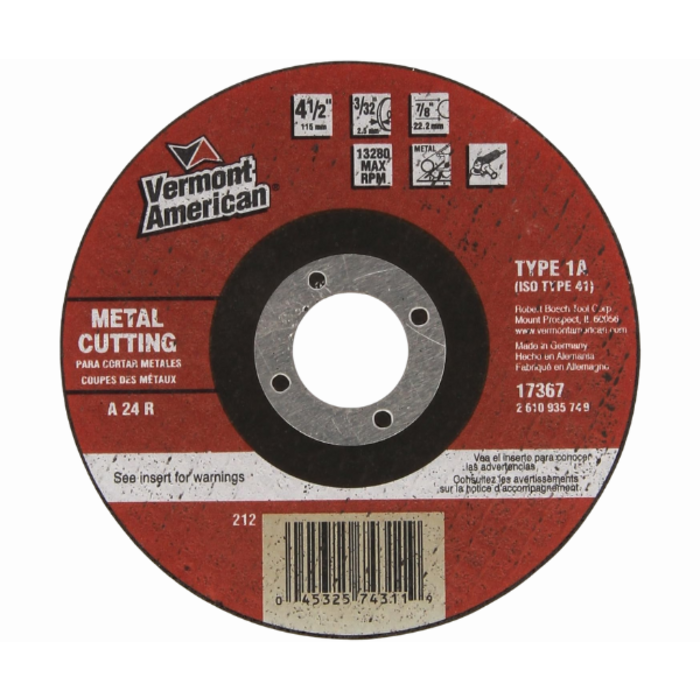 VERMONT AMERICAN HAR8541 DISC/METAL CUTTING 17367