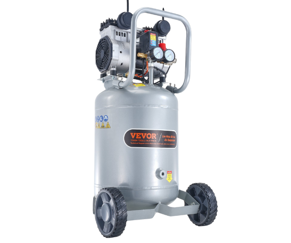 VEVOR IND5929/ VEVOR 13 GALLON AIR COMPRESSOR , 125PSI WORKING PRESSURE 2HP 4.6 SCFM@90PSI OIL FREE 110V #DOF1500-50V-1-D/S