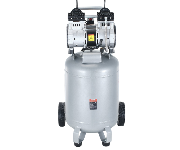 VEVOR IND5929/ VEVOR 13 GALLON AIR COMPRESSOR , 125PSI WORKING PRESSURE 2HP 4.6 SCFM@90PSI OIL FREE 110V #DOF1500-50V-1-D/S