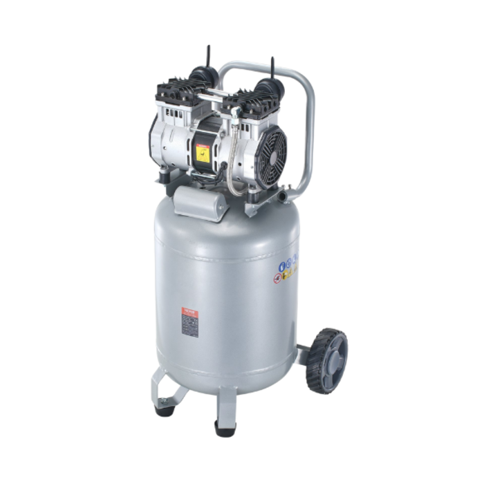 VEVOR IND5929/ VEVOR 13 GALLON AIR COMPRESSOR , 125PSI WORKING PRESSURE 2HP 4.6 SCFM@90PSI OIL FREE 110V #DOF1500-50V-1-D/S