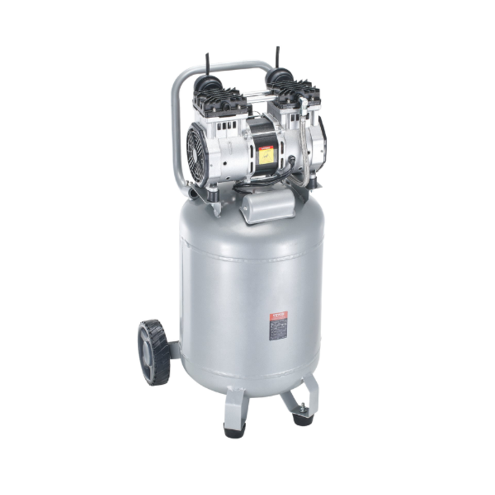 VEVOR IND5929/ VEVOR 13 GALLON AIR COMPRESSOR , 125PSI WORKING PRESSURE 2HP 4.6 SCFM@90PSI OIL FREE 110V #DOF1500-50V-1-D/S