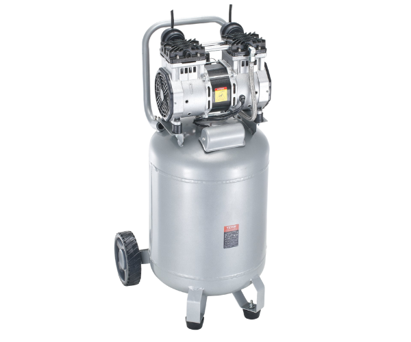 VEVOR IND5929/ VEVOR 13 GALLON AIR COMPRESSOR , 125PSI WORKING PRESSURE 2HP 4.6 SCFM@90PSI OIL FREE 110V #DOF1500-50V-1-D/S