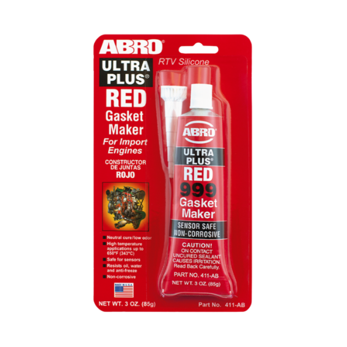 ABRO VEH11819 SILICONE/RED 3 OZS 85ML FO