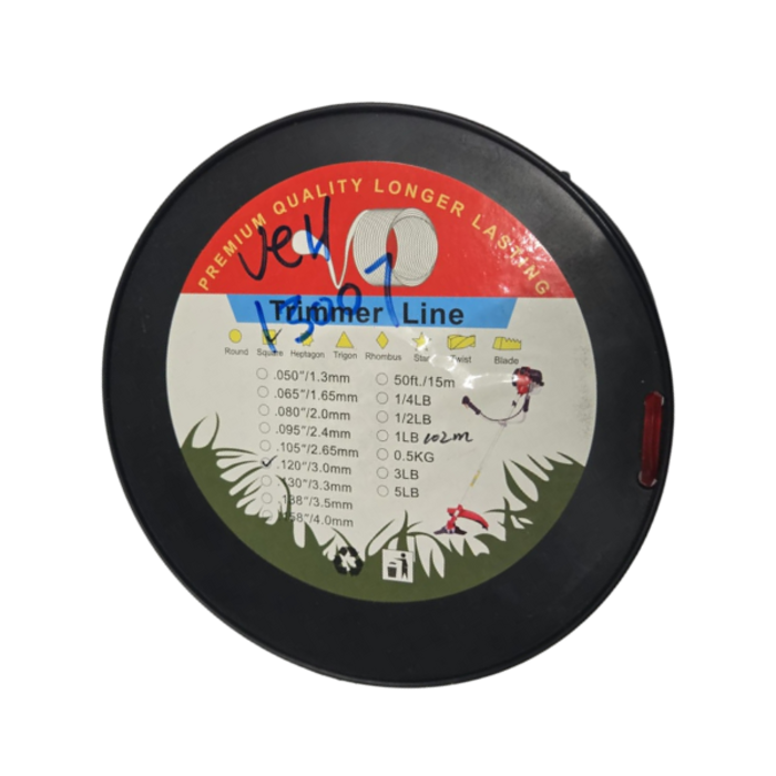 VEH13007 RED/TRIMMER LINE-ROUND 340FT PER ROLL