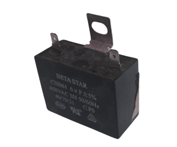 BETA STAR VEH15207 CBB61 CAPACITOR 6UF 450V 50/60HZ 2PIN