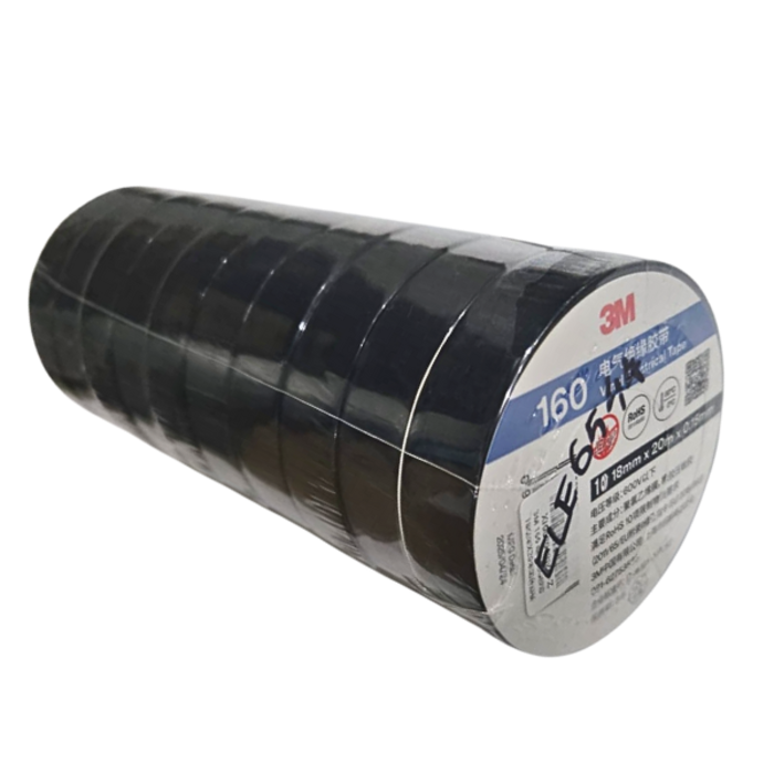 ELE6544/3M 160# VINYL ELECTRICAL TAPE 18MM*20METERS/ROLL BLACK