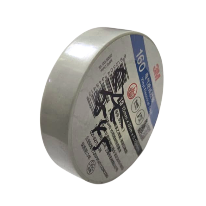 ELE6545/3M 160# VINYL ELECTRICAL TAPE 18MM*20METERS/ROLL-WHITE