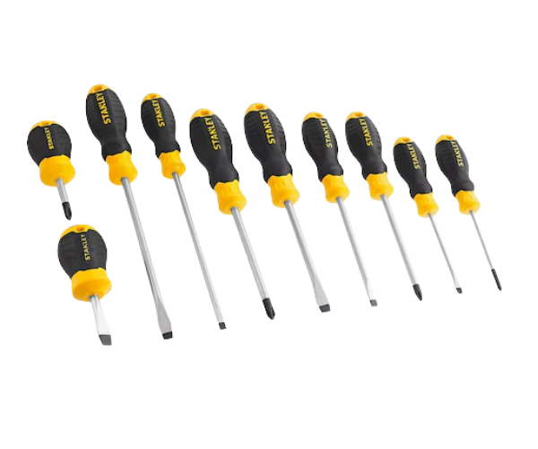 STANLEY HAR9975 10PC C/GRIP SCREWDRIVER SET STMT66676-840