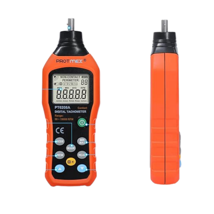 HAR9972/DIGITAL CONTACT TACHOMETER, SPEED TACH METER, 50-19999RPM/PT6208A