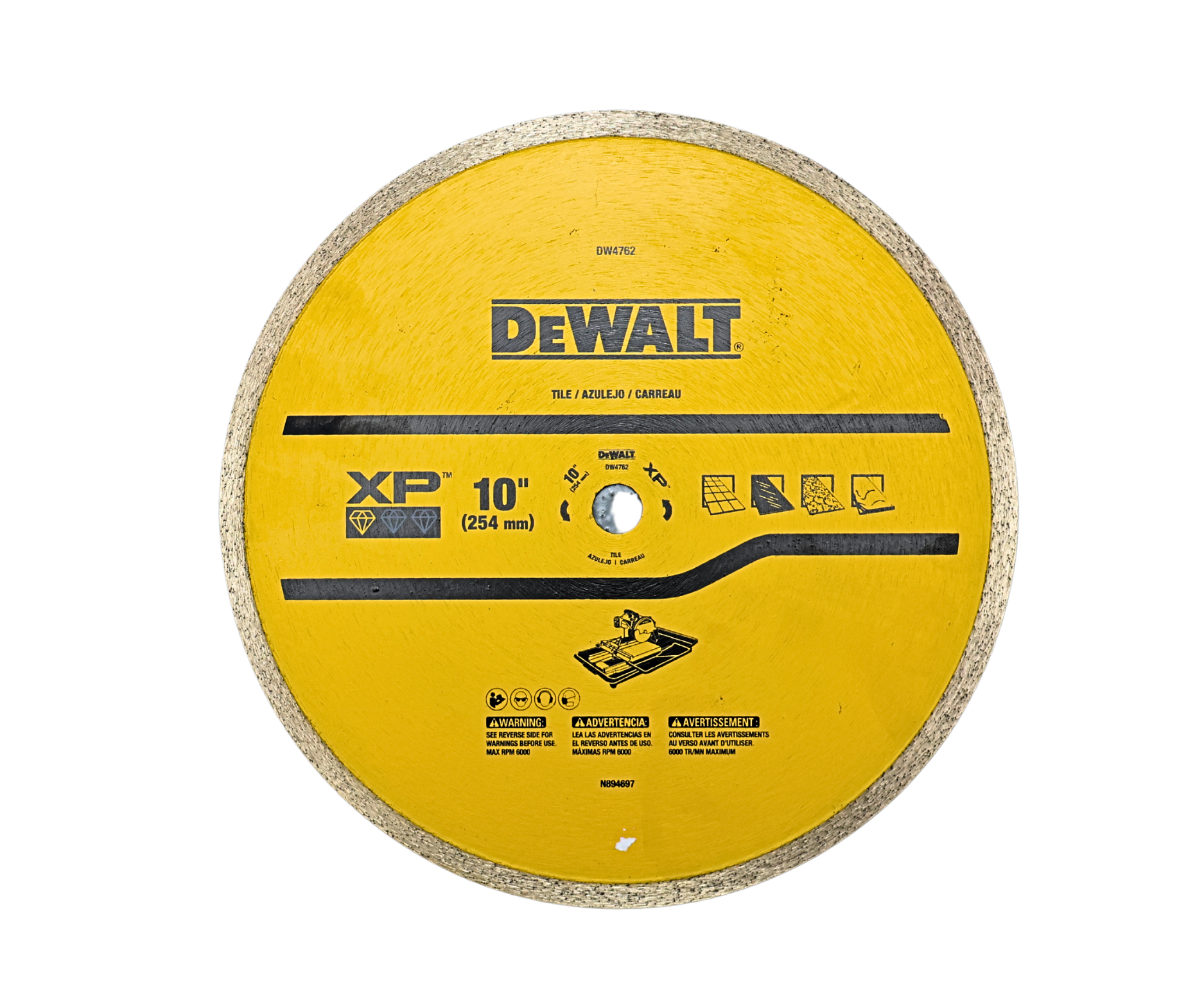 HAR7027 BLADE/TILE 10" 254MM  INNER HOLE 5/8'' 16MM DW4762