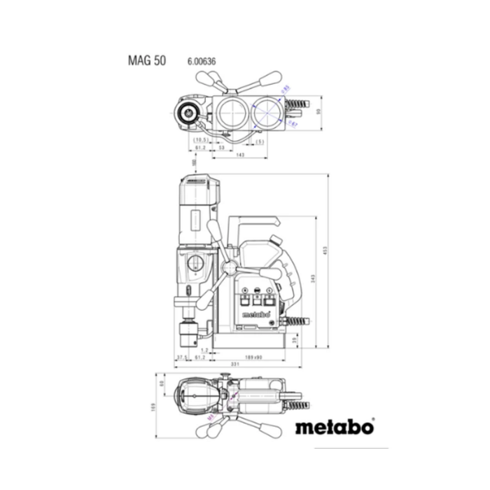 METABO IND6011/ MAG 50 * MAGNETIC CORE DRILL UNIT1200WATT 110V 11.9AMP 600636620