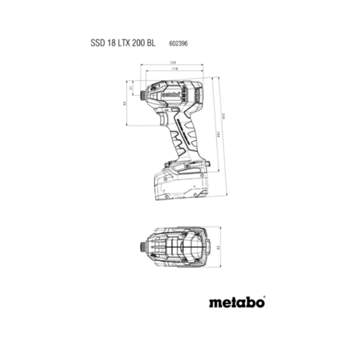 METABO IND6015/CORDLESS IMPACT DRIVER/SSD 18 LTX 200 BL/ 602396520