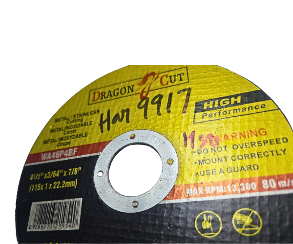 HAR9917/4 1/2"+/3/64''+7/8''METAL CUTTING DISC