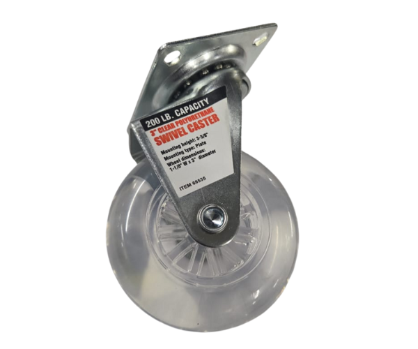HAR10024/3" CLEAR POLYURETHANE SWIVEL CASTER,3-3/8" 1-1/8"W x3"/69535