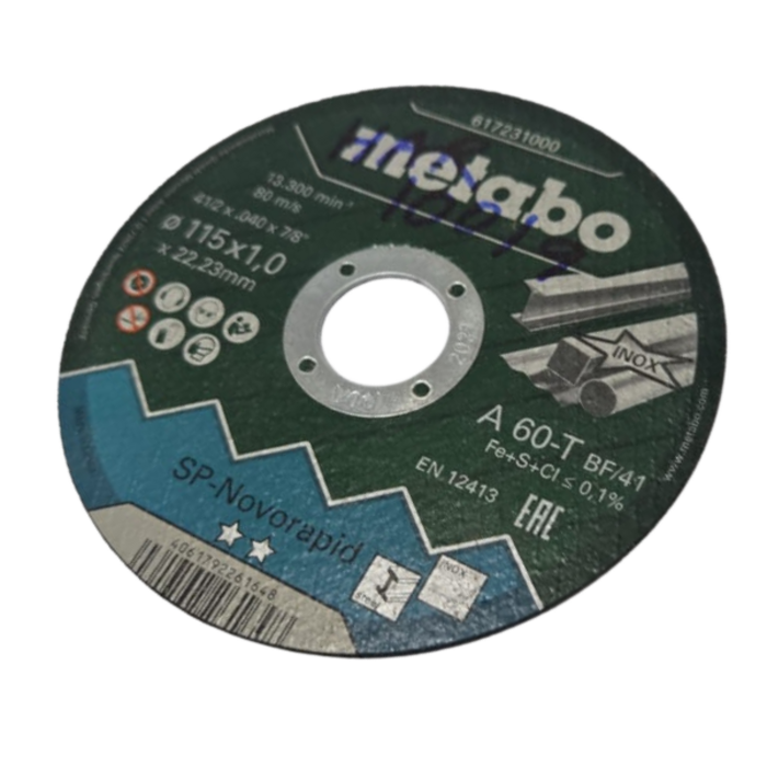METABO HAR10019/SP-NOVORAPID 4-1/2''+.040+7/8'' CUTTING DISC #617231000