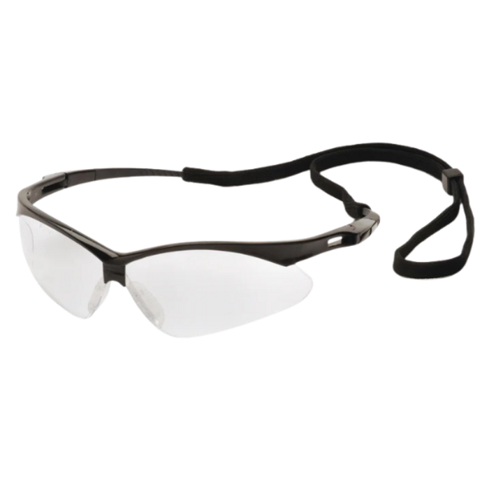 PYRAMEX HAR10041/PYRAMEX SAFETY GLASSES - PMXTREME - BLACK FRAME/CLEAR LENS WITH BLACK CORD/ SB6310SP