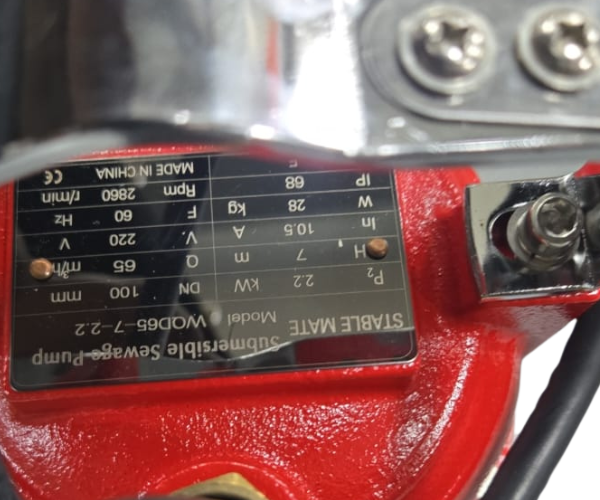 IND5995/4" SUBMERSIBLE PUMP 220V 60HZ, 2860RPM 2200W #WQDP65-7-2.2