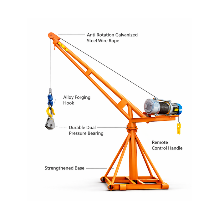 BETA STAR IND6005/PORTABLE MINI CRANE 500KG, 30M LENGTH 220V 60HZ