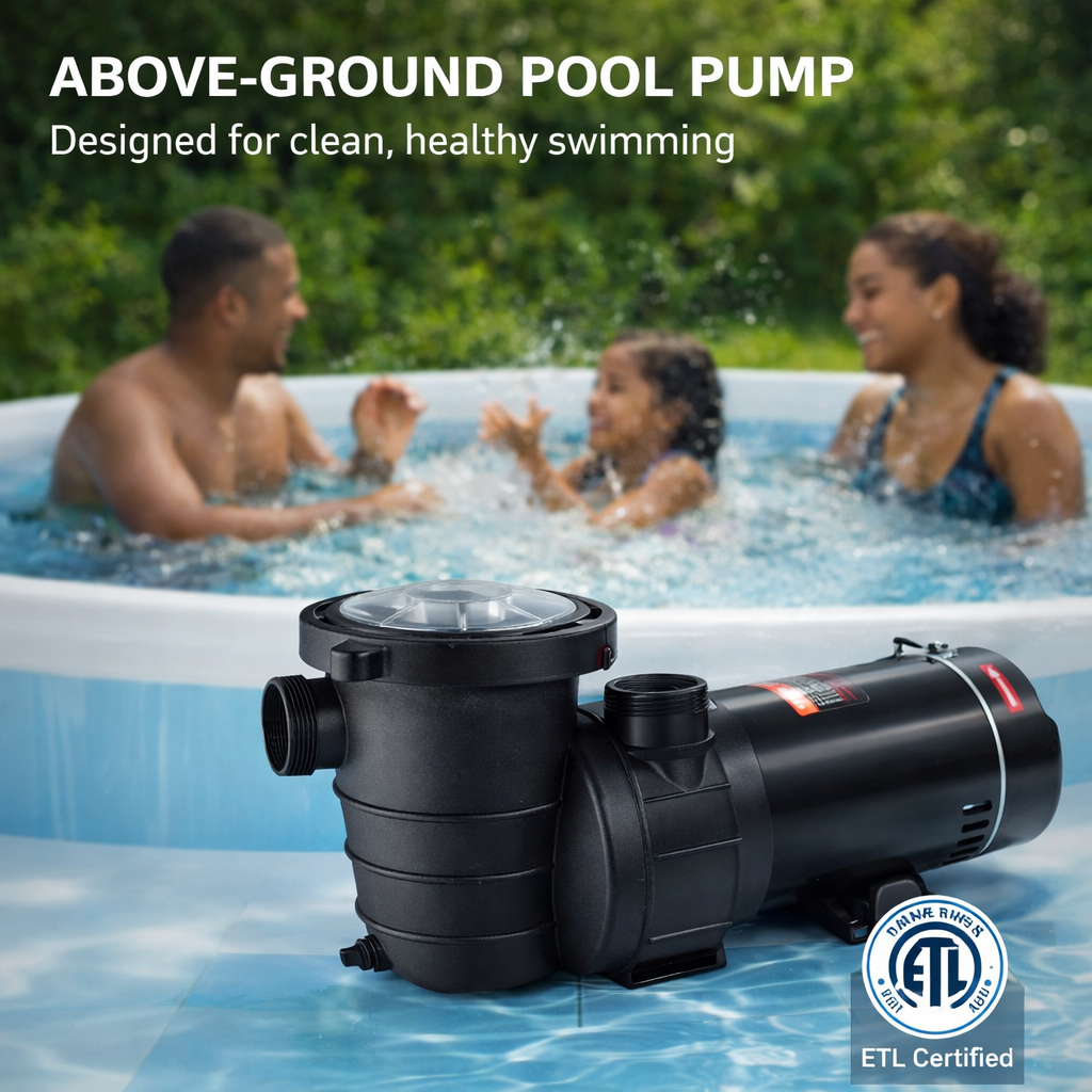 IND5979 VEVOR ABOVE GROUND POOL PUMP 1.5HP 100GPM-50.9FT MAX HEAD 110V 60HZ