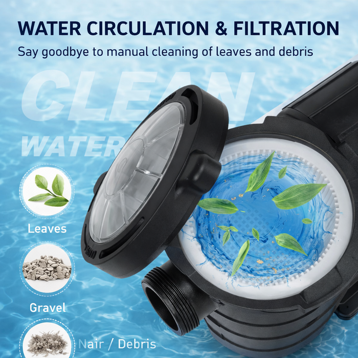 IND5979/VEVOR ABOVE GROUND POOL PUMP, 1.5 HP, 100 GPM-50.9FT MAX HEAD