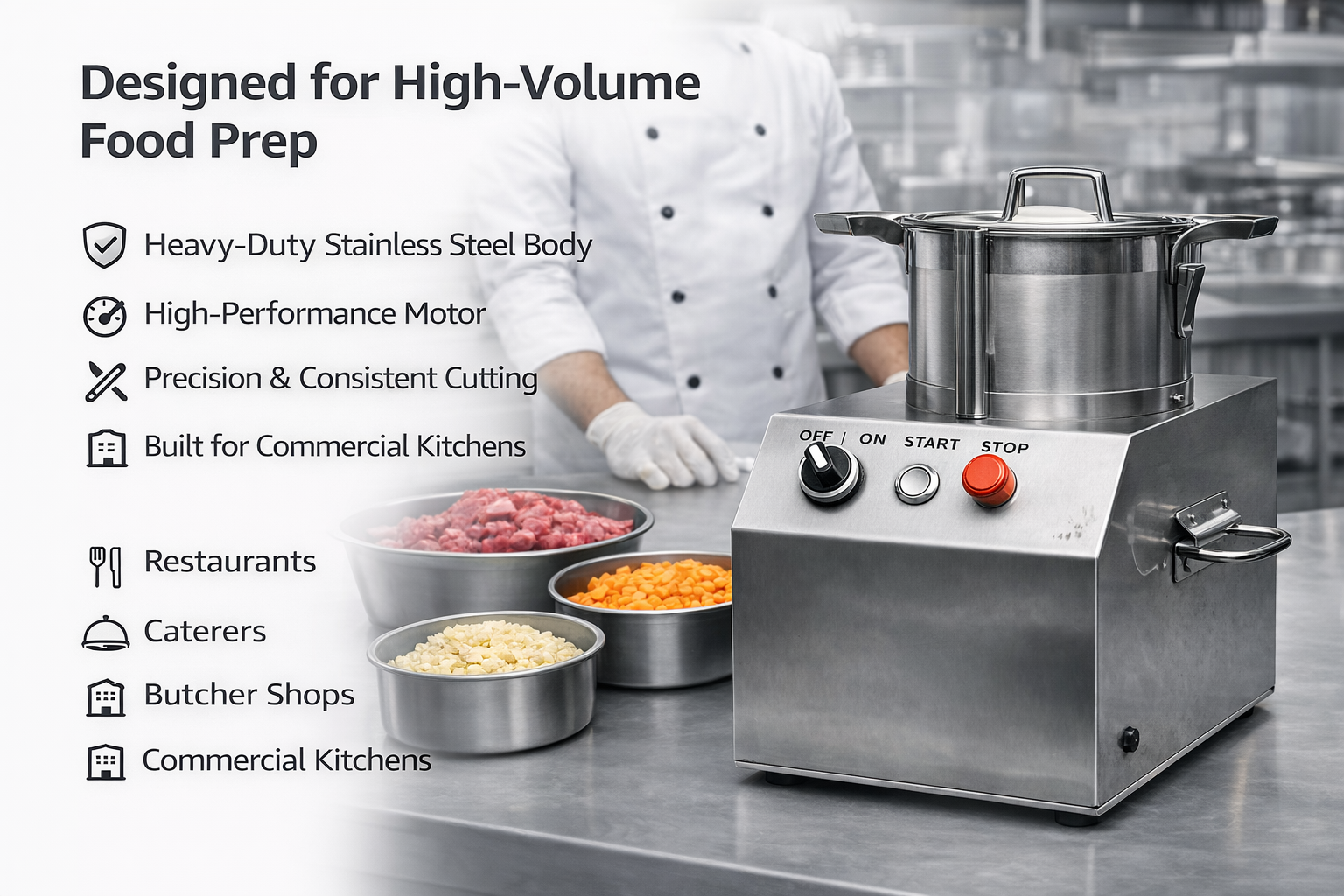 IRON CAPTAIN IND5587 FOOD CUTTER 110V,60HZ QS804-D/S