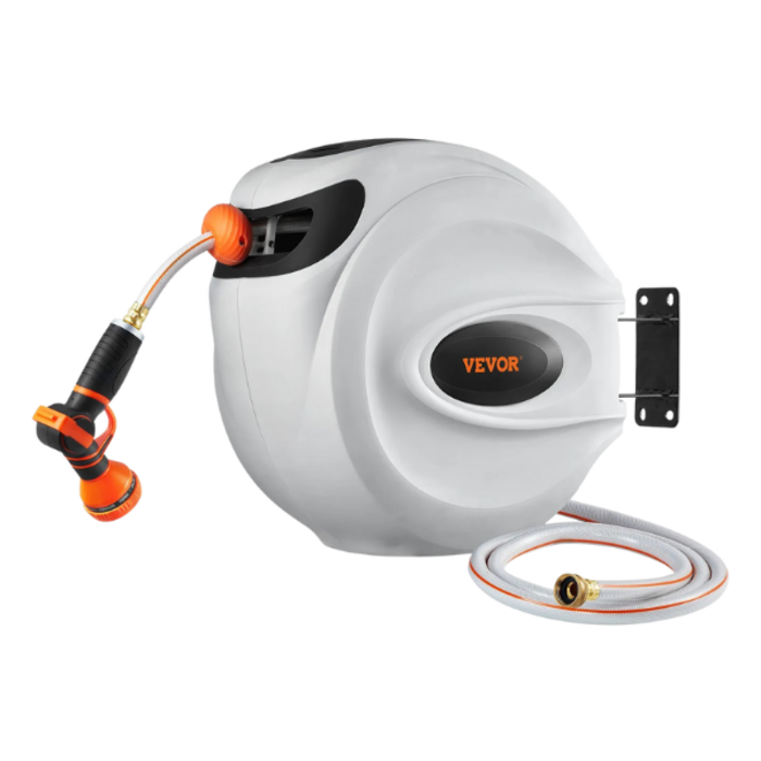 VEVOR IND5991/ VEVOR RETRACTABLE HOSE REEL WATER HOSE REEL  HOSE LENGTH 84FT *5/8" 180°