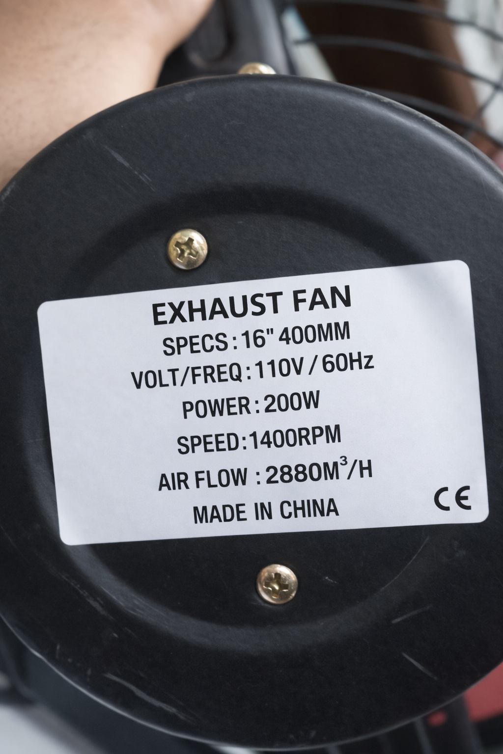 BETA STAR IND9554 16'' 400MM EXHAUST FAN 110V 60HZ 200WATTS 1400RPM